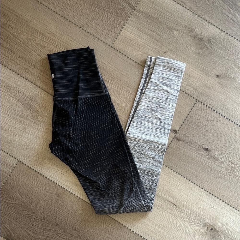 lululemon athletica Black and Gray Leggings Size 6